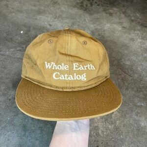 Whole Earth Catalog Embroidered Twill Baseball Cap Tan Adjustable Mens